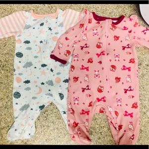 Wonder Nation NB girl zipper pajamas